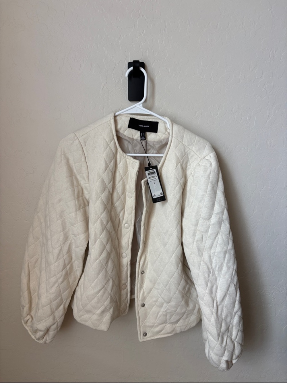 Ivory Vero Moda Quilted Jacket NWT